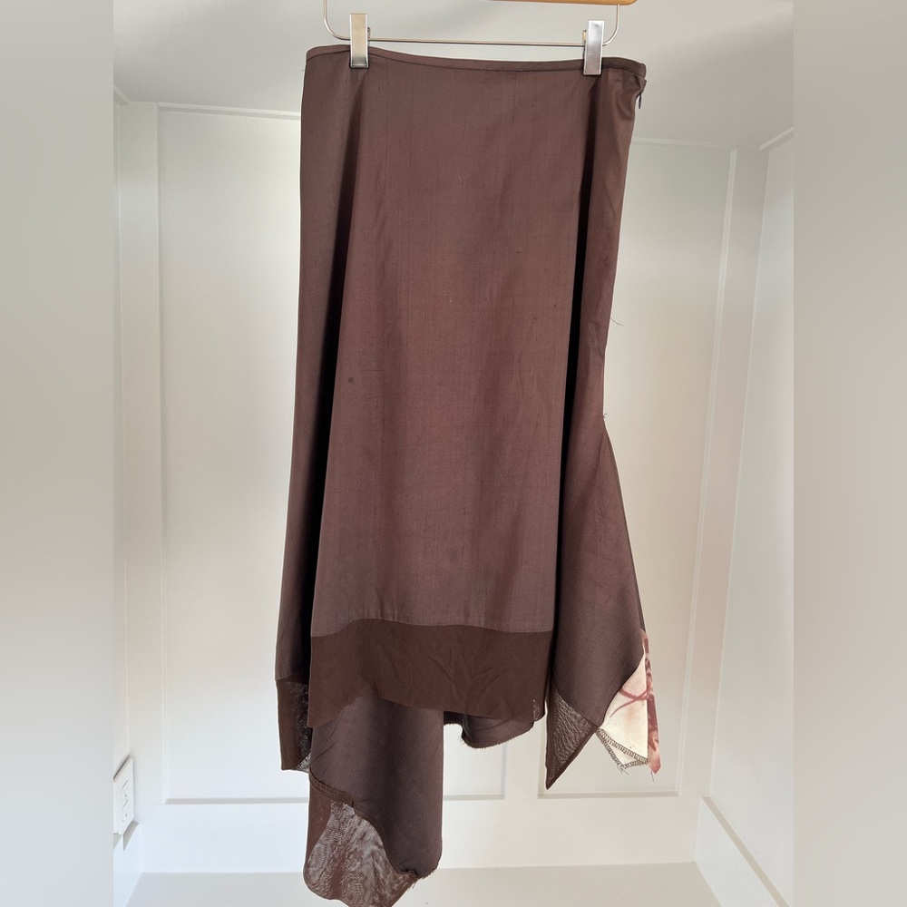 Gigi Clark modern couture skirt asymmetrical brown midi 2